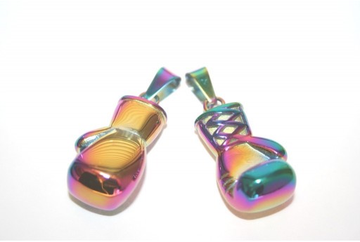 Stainless Steel Pendant Boxing Glove Multicolor 30x15mm -1pcs