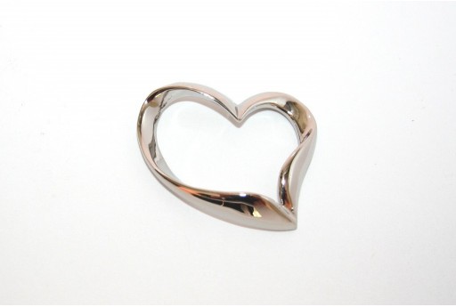 Stainless Steel Pendant Heart 39x34mm -1pcs