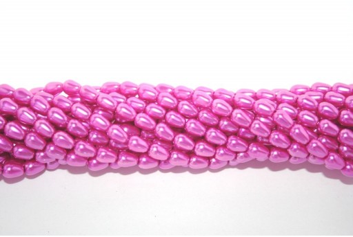 Perline Teardrop Hot Pink 5x7mm - 36pz