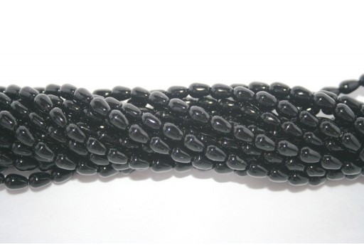 Teardrop Pearls Black 5x7mm - 36pcs