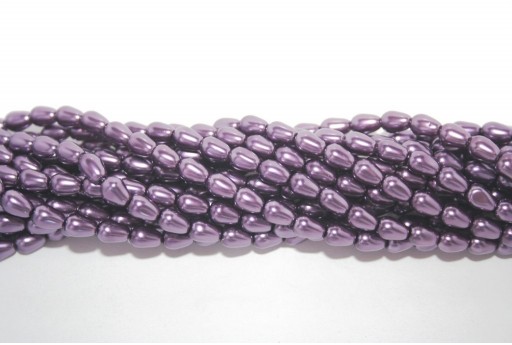 Teardrop Pearls Violet 5x7mm - 36pcs