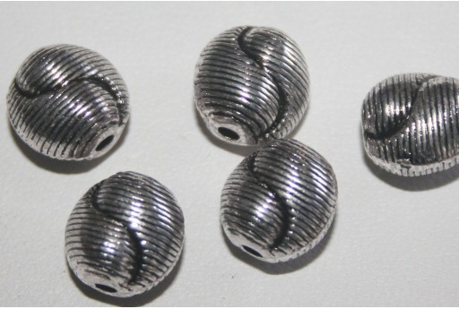 Ovali Argento Tibetano 10x8mm - 6pz 2
