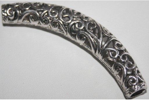 Tubo Curvo Argento Tibetano 66x12mm  2