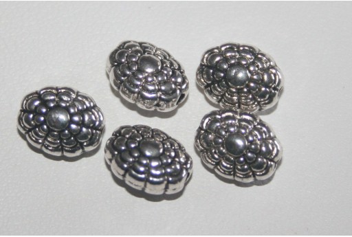 5 Ovali Argento Tibetano 9,5x7,5mm TIB33