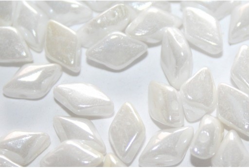GemDuo Beads Luster Opaque White 8x5mm - 10gr