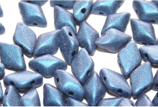 GemDuo Beads Metallic Suede Blue 8x5mm - Pack 100gr