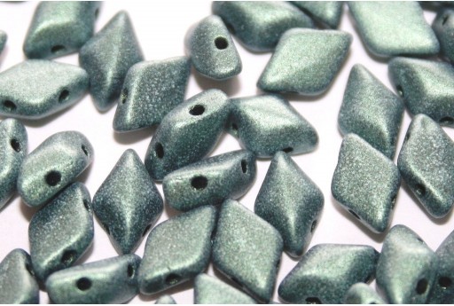 GemDuo Beads Metallic Suede Light Green 8x5mm - 10gr