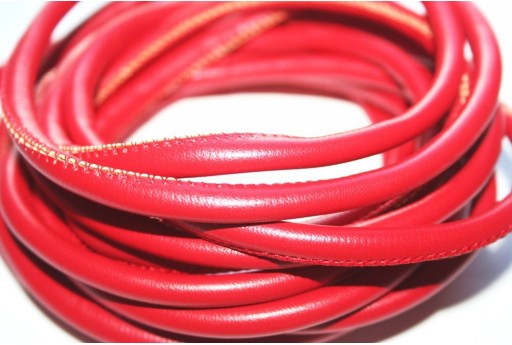 Faux Leather Cord Round Red 5mm - 2m