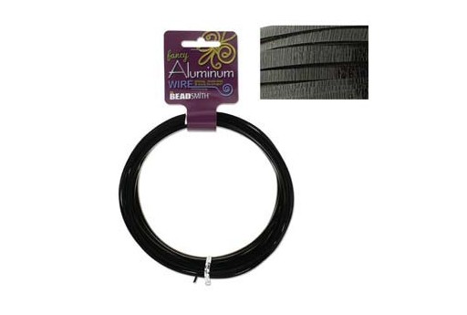 Aluminum Wire Flat Emboss Black 3x1mm - 12mtr