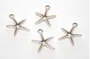 Starfish Wireframe Pendant Silver 14x16mm -2pcs