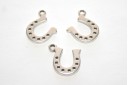 Horseshoe Wireframe Pendant Silver 14x16mm -2pcs