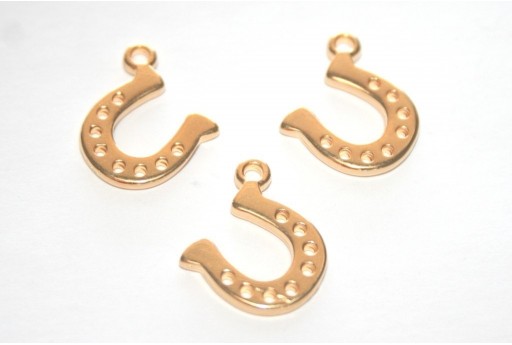 Horseshoe Wireframe Pendant Gold 14x16mm -2pcs