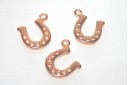 Horseshoe Wireframe Pendant Rose Gold 14x16mm -2pcs