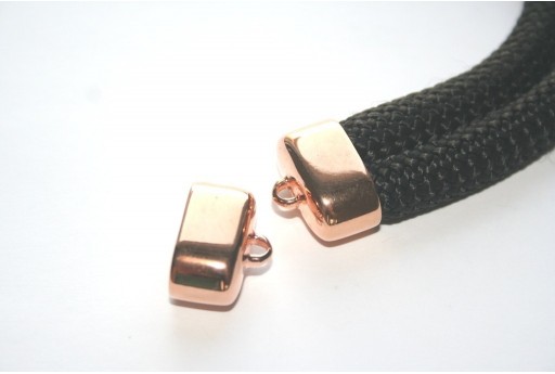 Climbing 2-Strand Rose Gold Cord End Cap 17x23mm - 1pc