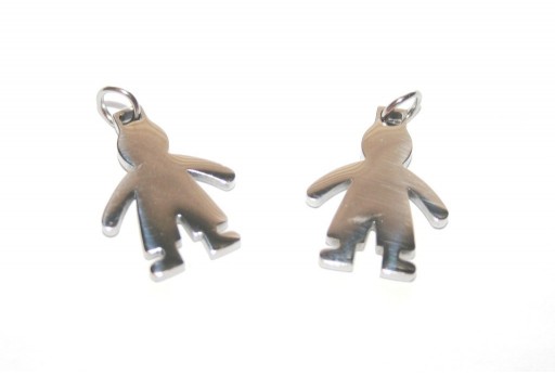 Stainless Steel Boy Charms 18x14mm -1pcs
