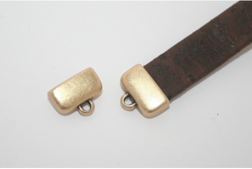 Chiusura Tappo con Asola per Corda Piatta Bronzo 13x7,8mm - 2pz