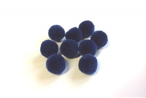 PomPon Polyester Blue 15mm - 10pcs