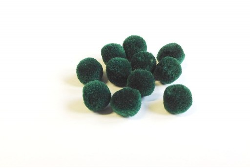 PomPon Polyester Green 15mm - 10pcs