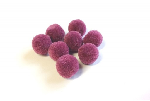 PomPon Polyester Purple 15mm - 10pcs