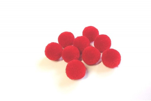 PomPon Polyester Light Red 15mm - 10pcs