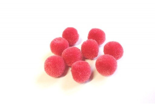 PomPon Polyester Dark Pink 15mm - 10pcs