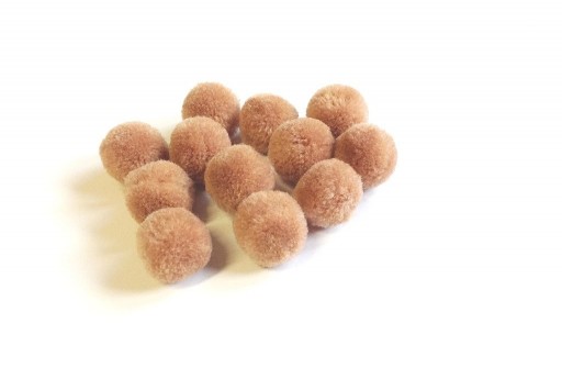 PomPon Polyester Beige 15mm - 10pcs