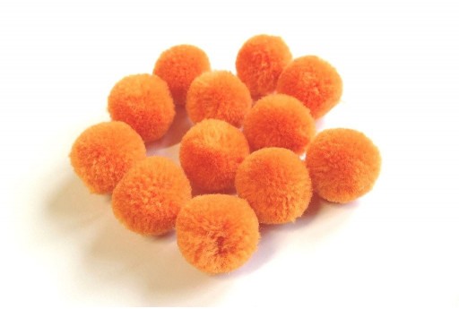 PomPon Polyester Orange 15mm - 10pcs