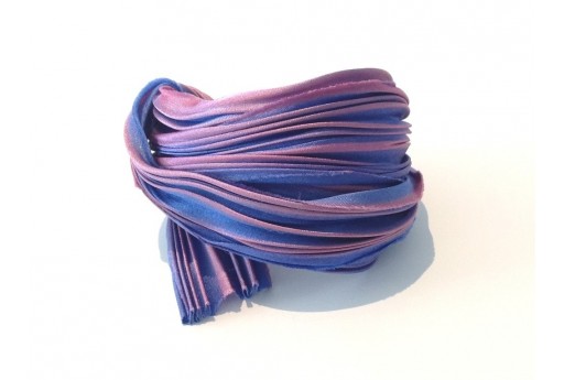 Seta Shibori Ribbon Purple Passion Borealis - 10cm