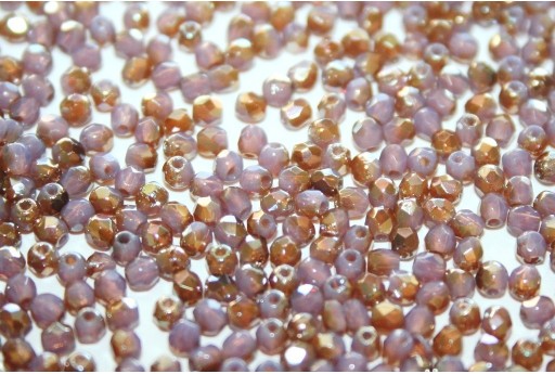 Fire Polished Beads Milky Amethyst Celsian 2mm - 80pz