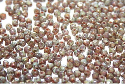 Fire Polished Beads Milky Amethyst Picasso 2mm - 80pz