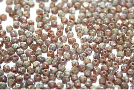 Perline Mezzi Cristalli Milky Amethyst Picasso 2mm - 80pz