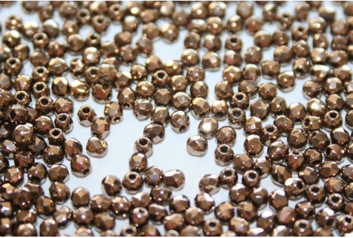 Fire Polished Beads Bronze 2mm - 80pz