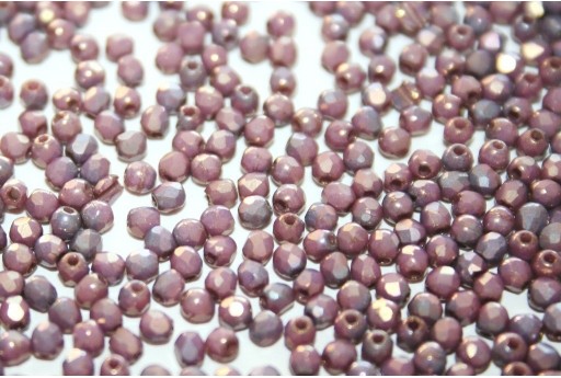 Fire Polished Beads Matte Luster Opaque Bronzed Smoke 2mm - 80pz