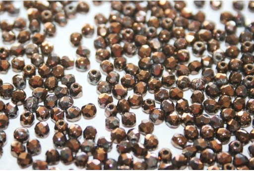 Fire Polished Beads Jet Bronze Vega 2mm - 80pz