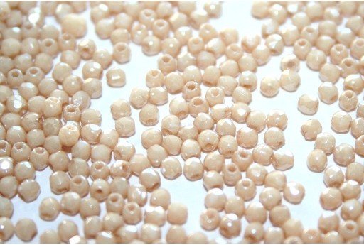 Fire Polished Beads Luster Opaque Champagne 2mm - 80pz