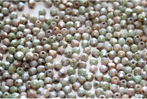 Fire Polished Beads Opaque Ultra Luster Green 2mm - 80pz