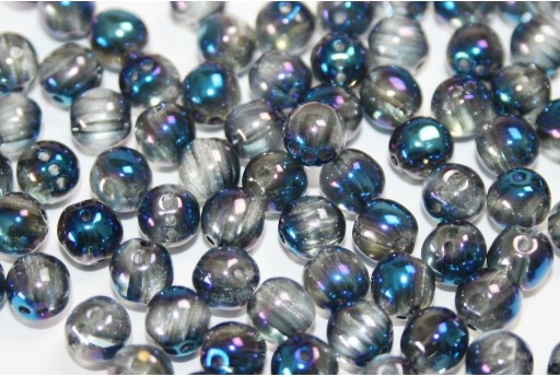 Perline RounTrio® Crystal Blue Flare Full 6mm - 25pz