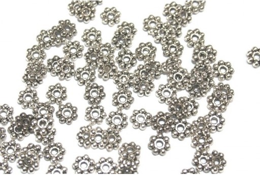 Antique Silver Tibetan Spacer Beads 6x1,8mm - 40pcs