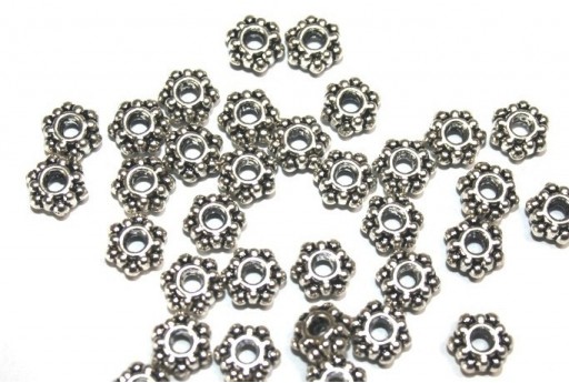 Antique Silver Tibetan Spacer Beads 7mm - 24pcs