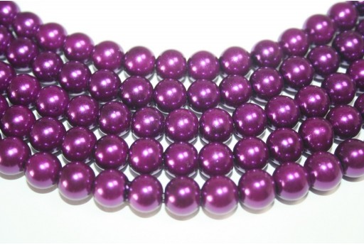 Glass Beads Dark Purple 10mm - 44pcs