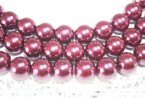 Glass Beads Round Med Purple 14mm - 30pcs