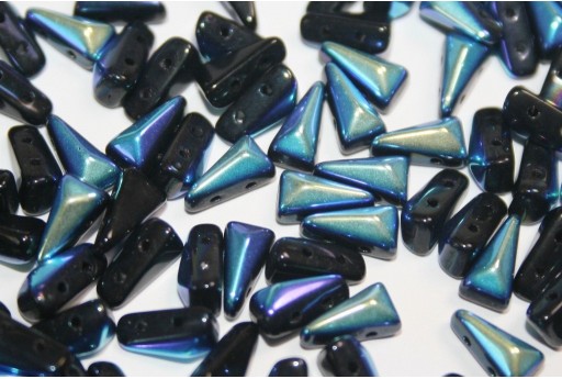 Czech Glass Beads Vexolo Jet AB 5x8mm - 50pcs