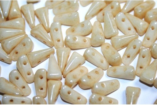 Czech Glass Beads Vexolo Alabaster Champagne Luster 5x8mm - 50pcs