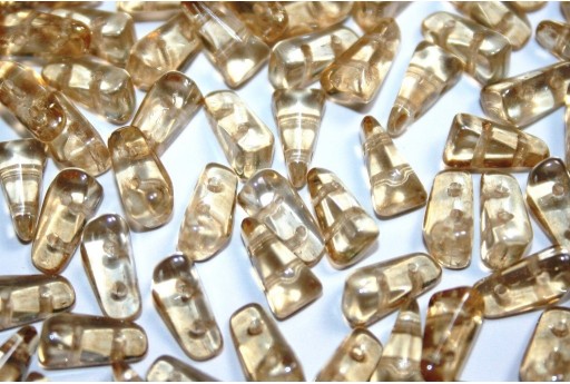 Czech Glass Beads Vexolo Crystal Champagne Luster 5x8mm - 50pcs