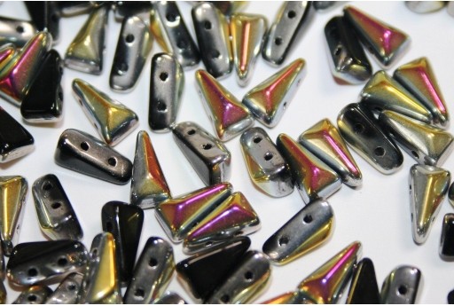 Czech Glass Beads Vexolo Jet Marea 5x8mm - 50pcs