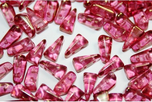 Czech Glass Beads Vexolo Crystal Red Luster 5x8mm - 50pcs