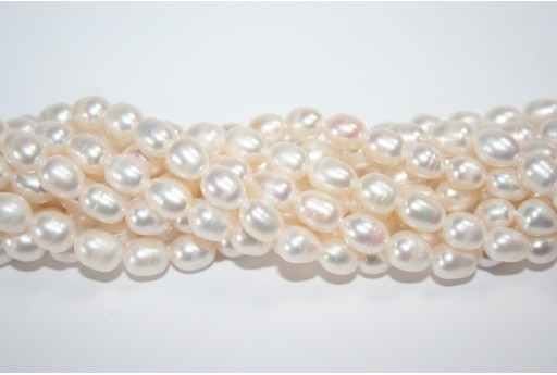 Freshwater Pearls White Rice 7-8mm - 42pcs