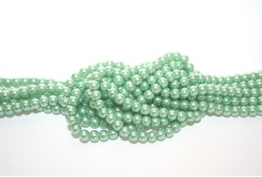 Glass Pearls Strand Light Green 4mm - 105pcs