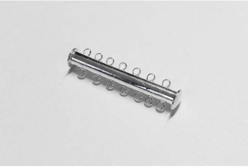 Silver Plated 7 Loops Tubular Magnetic Clasp MIN131A