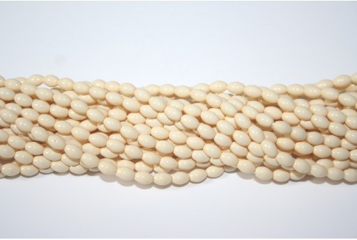 Perle Cerate Vetro Rice Eggshell 6x4mm - 50pz